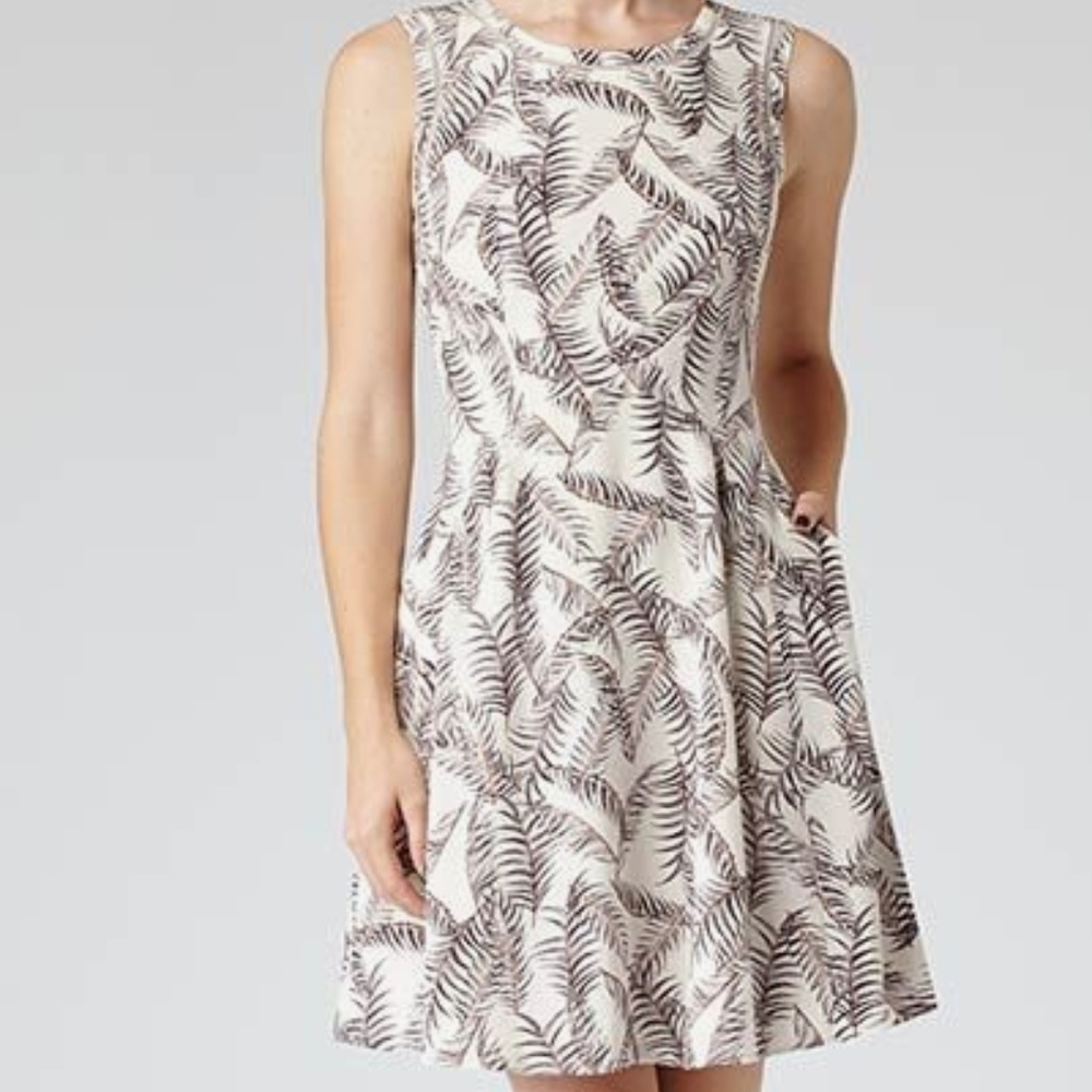 Reiss Ivy Sheer Panel Silk Dress